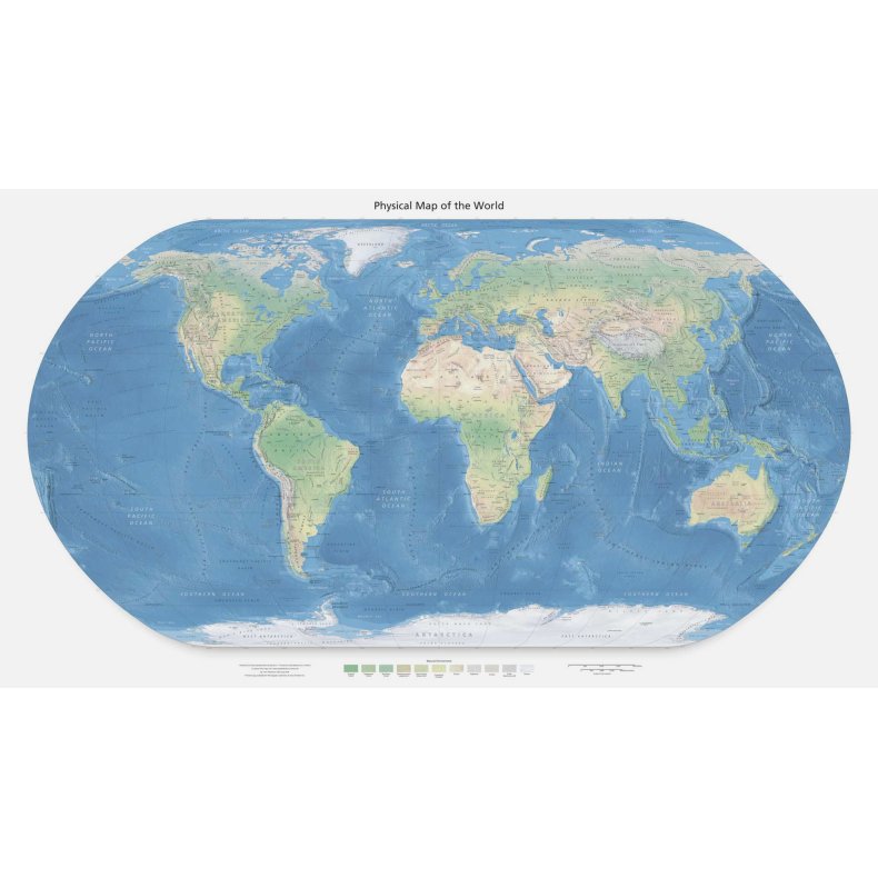 Topografisk Verdenskart, mindre