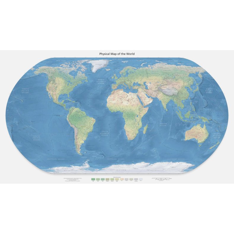 Topografisk Verdenskart, stort